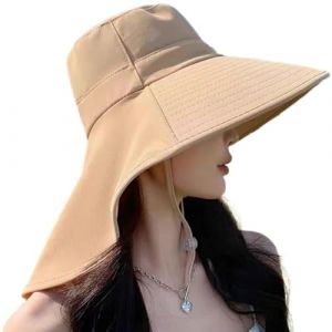 PYEUIFT Chapeau Femme Soleil Outdoor Summer Chapeau Randonnée Protection UV Chapeau De Brousse Queue De Cheval en Maille à Large Bord pour La Randonnée Chapeau de Soleil Chapeau Anti UV (tulan4820208, neuf)