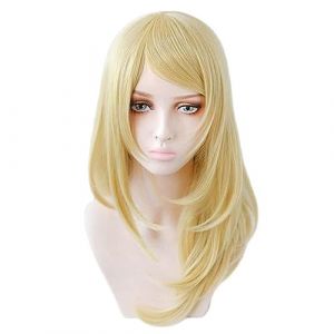 RiRaku Anime Cosplay Perruque Emma Sano Blond Long Halloween Costume Cosplay Perruque,pour F&ecirc;te Carnaval No&euml;l (ZouPingPengQiJianZhuGongChengYouXianGongSis, neuf)
