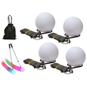 Hitopin Lot de 4 balles Poi &agrave; LED, jeu de jonglerie LED, balles de jonglage LED Poi, balles lumineuses avec couleurs arc-en-ciel, balles de jonglage POI lumineuses, pour la danse, la plage, le (ShenzhenShiHaiTuoPinKeJiYouXianGongSi, neuf)