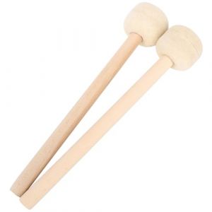 2 Pièces de Tambour en Feutre de Laine Maillet avec Manche en Bois Accessoires de Bande D'instrument à Percussion 32x5,8x5,8 Cm pour Caisse Claire (Blurte, neuf)