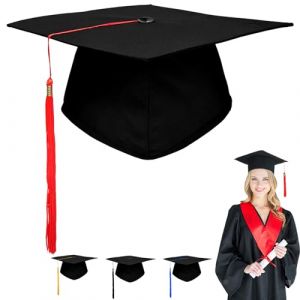 YOUYIKE Chapeau d'étudiant Master, Ajustable Casquette de Graduation, avec Pendentif Pompon, Noir Toque étudiant Unisexe, pour Université Collège l'obtention du Diplôme (YUANXIASM, neuf)