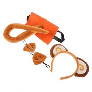 Healeved 1 Ensemble De -Tête Oreilles De Singe Queue De Fête Coiffure De Costume De Singe Kit De Costume De Singe Bandeau Animal Costume Animal Bandeaux Animaux Bandeau De (Accompany JY, neuf)