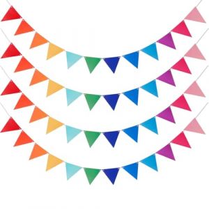 LACHT Guirlande Fanions Multicolore, 16M /52Ft Guirlande Anniversaire Exterieu Banderole Tissu Anniversaire D&eacute;coration Pour Jardin Champetre Bapt&ecirc;me Mariage Boheme Festivals Fete. (candy27seven, neuf)