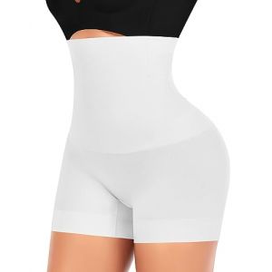 Short Gainant Femme Ventre Plat Invisible Culotte Gainante Amincissante Panty Gainant sans Couture Culottes Sculptantes Taille Haute Shorty Anti Frottement Cuisse Shapewear (#2 Blanc(Taille haute),M) (YARRCO, neuf)