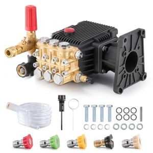 VEVOR Pompe de nettoyeur haute pression, piston triplex horizontal à arbre de 25,4 mm, 4400 PSI, 4,4 GPM, kit pompe de remplacement avec 5 buses, pour Simpson MorFlex 40224, 40225, 40226, Santoprene (VEVOR Direct Store FR, neuf)