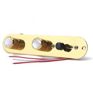 Alnicov Plaque de commande entièrement chargée pré-câblée à 3 voies avec faisceau de câblage pour guitare électrique Fender Tele Telecaster, doré (Music Lover EU, neuf)