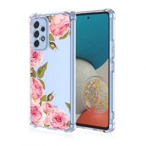 Topme Coque pour Samsung Galaxy A52 / A52 5G / A52s 5G (6.5" inches), &Eacute;tui de T&eacute;l&eacute;phone Portable en Silicone TPU Souple avec Motif Peint Transparent - Fleurs 3 (topme, neuf)