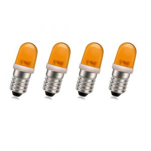SOFOC-E10 LED Ampoules 12V DC Id&eacute;al pour &Eacute;quipement Industriel & Phare de V&eacute;lo Guirlandes Lumineuses de No&euml;l 0.5W Pr&ecirc;t &agrave; Brancher Orange 4Pcs (Sofoc-EU, neuf)