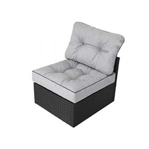 Coussin de jardin, pour chaise, fauteuil rotin, fauteuil jardin, coussin fauteuil rotin, coussin fauteuil jardin - Taille XL, 70 x 70 x 42 cm &ndash; Argent (PillowPrim, neuf)