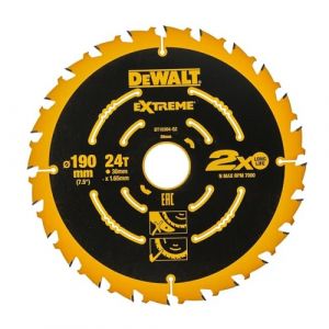 DeWALT Lame de scie circulaire pour Multimaterial | Extreme | &Oslash; 190 mm Trou d'arbre 30 mm 24T - DT10304-QZ (Morelenet, neuf)