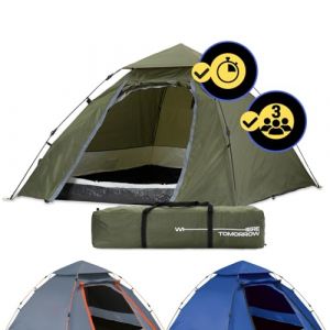 Lumaland Tente de Camping D&ocirc;me 2-3 Personnes 215 x 195 x 120 cm | Igloo Pliante pour Trekking et Festival en Plein Air | L&eacute;g&egrave;re, &Eacute;tanche et Robuste | Montage Simple [Vert] (DS e-Sales GmbH, neuf)