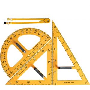 Ensemble de 4 Pièces de Géométrie de Tableau Blanc Magnétique pour Salle de Classe, Ensemble D'outils de Géométrie de Règle Mathématique, Comprend Une Boussole, Un Rapporteur, Une Règle À 2 Triangles (shanxifengyindianzishangwuyouxiangongsi, neuf)