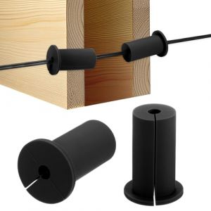 M METERXITY 2 Pcs Kit de Routage de Câbles, pour 1 Pouce Trou dans Le Mur Silicone Passe-Câble Mural Traversant, Passe-Câble, Manchon de Protection pour Câble Ethernet [52mm Long, Noir] (M Meterxity, neuf)