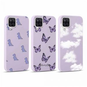 Yoedge 3 Pi&egrave;ces Coque pour Samsung Galaxy A12 / A12 Nacho 4G 6,5", Ultra Fine Souple Silicone TPU avec Aesthetic Motif Papillon Design &Eacute;tui pour Femmes, Antichoc Anti-Rayures Bumper Protection Housse (Lei Xiao, neuf)