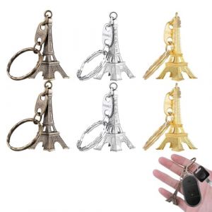 Lot de 6 Porte clefs métal Paris Tour Eiffel, Tour Eiffel Porte-Clés Paris, Mini Pendentif Tour Eiffel de Paris Porte-Clés pour Fêtes et Anniversaires (CCtunCanton OÜ, neuf)