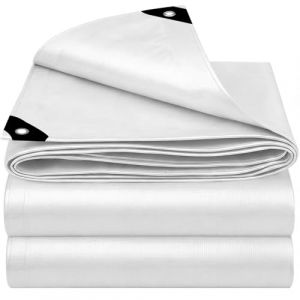 EEATUZTL Blanc B&acirc;che Imperm&eacute;able, B&acirc;che de Protection en Poly&eacute;thyl&egrave;ne, UV R&eacute;sistant Bache Camion, Pergola, Serre, Baches Imperm&eacute;ables pour Exterieur, Jardin, Tonnelle, Camping, Meubles, 3x8m (Chang wan ze, neuf)