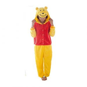 Lazutom Adulte Unisexe Animal Costume Cosplay Combinaison Pyjama Nuit V&ecirc;tements Soir&eacute;e de D&eacute;guisement (Winnie Pooh, XL) (Perfect Team, neuf)