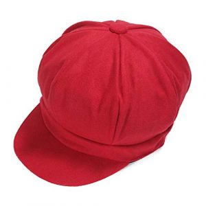 ZLYC Femme Classique Casquette Gavroche Hiver Casquette Souple(Rouge),Taille Unique (DLAPL-EU, neuf)