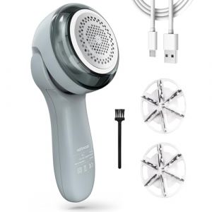 Rasoir Anti Bouloche Vetement, Rasoir Bouloche électrique avec 3 Lames & poignée rotative & 2 Vitesses, Rapide Rasoir Anti Peluche Vetement Appareil Anti Bouloche pour Vetement, Laine, Pulls, Tapis (BO-sense®, neuf)