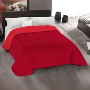 MAXIME MAISON - Couette d'hiver 165x265 (300 GR/mq) Dessus de Lit 1 Personne, Couverture Lit 1 Personne, Dessus de Lits et Couvre-Lits, Style Double Face, Made in Italy (Bordeaux/Rouge) (MAXIME MAISON FIRENZE, neuf)