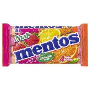 Mentos Lot de 4 rouleaux de friandises à mâcher pour fruits 152 g (✅Abrakado✅, neuf)