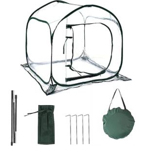 Hydrogarden Serre Pop-up 80 x 80 x 80 cm Ultra r&eacute;sistante &agrave; l'hiver - Tente de Protection des Plantes - Transparent - Tente d'hivernage pour Plantes - Petite Tente d'hiver pour l&eacute;gumes et Fleurs (CT-EU, neuf)