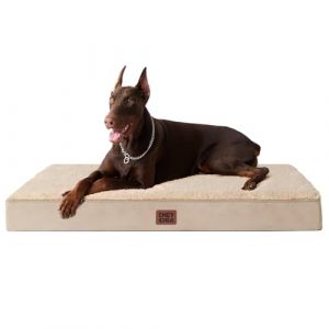 EHEYCIGA Panier Chien XXL Orthopedique, Coussin Chien Dehoussable Lit pour Chien Lavable, Tapis Epais pour Chien Grande Taille, Matelas Chien, Camel, 120x74x10cm (EHEYCIGA EU, neuf)
