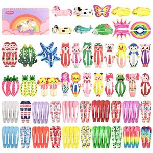 Funtopia 100 Pièces Barettes Cheveux Fille, 5cm Pince Cheveux Fille Femme Enfant, Colorées Métal Snap Barette Accessoire Cheveux (Funtopia U direct, neuf)