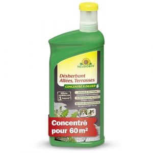 Neudorff Désherbant Allées Terrasses concentré, Pulvérisateur 1 l – Élimination des mauvaise herbes, Desherbant pulvérisateur, Désherbant total pour cours, trottoirs et terrasses (AC 2000, neuf)