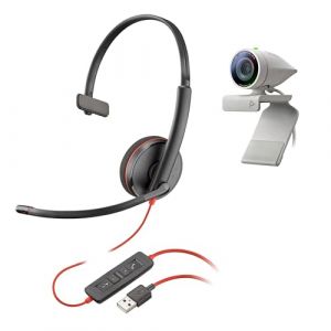 POLY Webcam Studio P5 & Blackwire 3210 USB-A 1 écouteur (Tec & More, neuf)