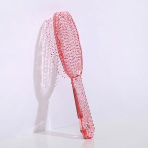 1 peigne portable transparent en forme de peluche à dents larges, peigne à coussin d'air, brosse de massage, peigne à coussin d'air, peigne pour salon de coiffure, outil de coiffure (CAJHFIZHANGU, neuf)
