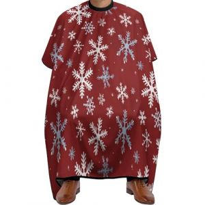 Imperméable Cape de Barbier, Flocon de neige de Noël Hiver, Tablier de Coiffure Pliable Cape de Cheveux pour Couper Salon Coiffeurs (dfshsxcvh, neuf)