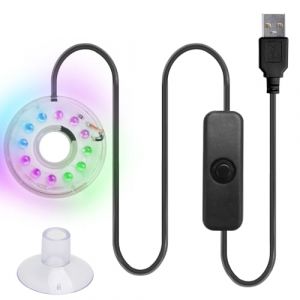 DONGKER Lampe LED pour Aquarium,USB 5 V 3 W Éclairage Sous-marin LED RVB Multicolore,Eclairage Sous-marin,Etanche,ABS,pour Aquariums (AILOVA, neuf)