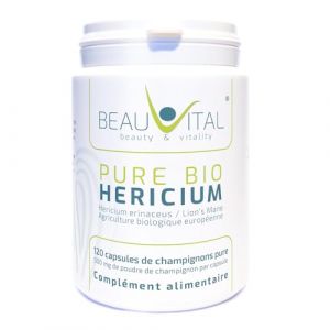 Pure Bio Hericium erinaceus 120 capsules de 500 mg chacune de poudre de champignon médicinal issu de l'agriculture biologique de l'UE, végétalien (merlin marketing, neuf)