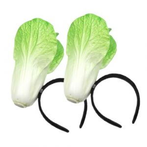 Beaupretty 2 Pièces Bandeau cerceau à cheveux en chou chinois boppers de tête de chou couvre-chef en chou chinois couvre-chef de fête pour enfants Cerceau végétal 3D le fer Light Green (lorianca, neuf)