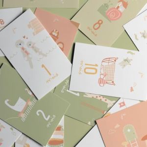 Cartes mes premiers mois - doux souvenirs | 12 Cartes pour capturer les moments magiques de la première année de bébé | Cadeau de naissance | Photo Souvenir pour Future Bébé et Parents (Rose/Vert) (L'ATELIER GIGOGNE, neuf)