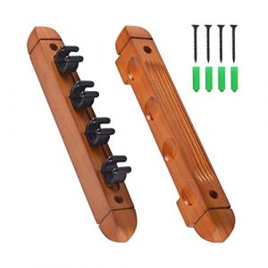 rockible Porte-Queue de Billard Porte-bâton de Billard Porte-Queue de Billard Support Mural avec 4 Clips de Queue pour Joueurs de Billard, Jaune (motokitio, neuf)