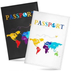 2pcs Porte Passeport Voyage Couverture de Passeport Pochette Protège Passeport Housse Universel Etui Passeport Cadeau de Hommes et Femmes pour Ranger Passeports Cartes de Crédit Cartes d'Embarquement (ShanDongYuRui, neuf)