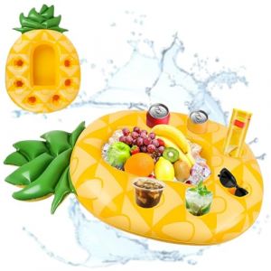 dellyy Ananas Porte Gobelet Gonflable, Bar Flottant pour Piscine, Porte Boisson Gonflable, Ananas Plateau Gonflable, Plateau Flottant Flottante, Porte Verre Piscine Flottante, Porte Gobelet Piscine (WASTAO, neuf)