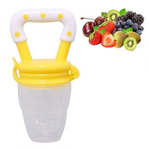 Tetine a Fruit,Tetine Grignoteuse Bebe,Grignoteuse B&eacute;b&eacute;, Sucette Fruit pour Bebe,Sucette Grignoteuse B&eacute;b&eacute;, 3 &agrave; 24 mois sans BPA (Jaune, L) (Momolaa&FR (7 -20 Days Delivery), neuf)