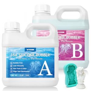 Caoutchouc de Silicone pour Moulage R 15A - Silicone Liquide Platine Alimentaire Non Toxique 1:1, pour Moules Souples Compatible avec R&eacute;sine, Cire, Pl&acirc;tre (2.3kg, Vert Jade) (WYCOON, neuf)