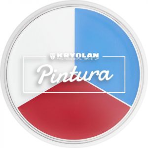 Kryolan Pintura Trio de maquillage de fan de France – Bleu/blanc/rouge, doux pour la peau, lavable, parfait pour les enfants, les fêtes et les fans de football (Kryolan Professional Make-up, neuf)