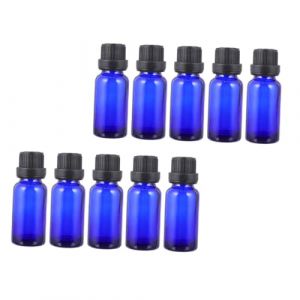 Outanaya 12 pi&egrave;ces Flacons Vides Bleu pour Huiles Essentielles avec Orifice R&eacute;ducteur et Bouchon &Eacute;tanche Bouteilles de Voyage pour Parfum et Diffuseur (GModern, neuf)