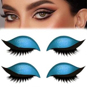Lazy Eye Shadow Patch 2 en 1 réutilisable pour maquillage des yeux paresseux Pour fard à paupières et cils Facile à réutiliser Sans colle Bleu (KyneLit, neuf)