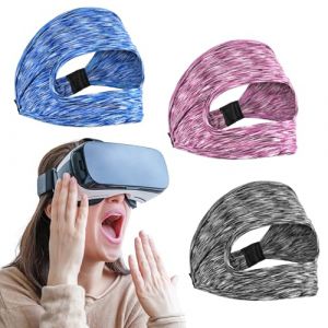 JIEYAO Lot de 3 protections contre la transpiration VR - Masque pour les yeux - Bandeau réglable VR - Respirant - Lavable (SEVENspace, neuf)