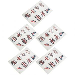ULTECHNOVO 5 ensembles Stickers Temporaires Drapeau Royaume-uni pour Visage et Corps Pratiques et Décoratifs pour Fans de Football Autocollants Patriotiques Faciles à Appliquer (Chad Bi, neuf)