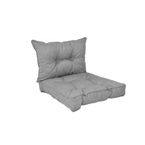 POKAR Coussins de Jardin Extrieur Coussin Chaise Galette de Chaise, 1 Lot de 2: Coussin d'assise 40x40x10 cm + Coussin Dossier 50x40x10 cm, Gris (EURAKOP-FR, neuf)