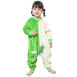 Gigoteuse a Pied Surpyjama Bébé Fille Garçon, Hiver Flanelle Combinaison Pyjama Enfant Turbulette avec Jambes, Cartoon Manches Longue Dors Bien Grenouillère Sac de Couchage Dinosaures 130(5-6 Ans) (Monstoyo, neuf)