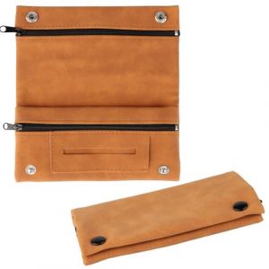LHOEST Blague a Tabac Cuir Blague à Tabac à Rouler Homme Femme Cuir Pochette Tabac a Rouler Porte-Cigarettes Vintage Blague a Tabac Noir Brun Gris Kaki Bleu avec Compartiments (LINHao, neuf)