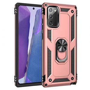 yanzi Compatible avec Samsung Galaxy Note 20 T&eacute;l&eacute;phone Coque(Or Rose)+3D Verre Tremp&eacute;[Militaire-Antichoc]-[Support] Bumper Protection Case Robuste Housse &Eacute;tui pour Samsung Galaxy Note 20-2020 (Yan-Zi, neuf)